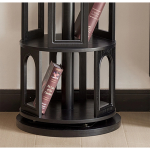 Estantería Giratoria de 360 Grados de Madera Maciza para Sala de Estar de Apartamento Moderno, Estantería <span class=keywords><strong>Circular</strong></span> de Pie para 5 Pisos - Product Image 6
