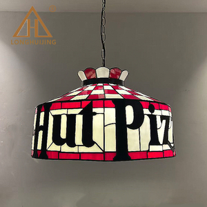 Lámpara Colgante Tiffany de Vidrio con Diseño de Pizza, Roja a Cuadros, Hecha a Mano, de Vidrio Coloreado, para Decoración de Pizzerías, Cafeterías y Restaurantes - Product Image 3