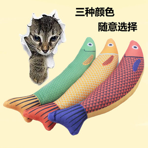 ของเล่นแมวแบบใหม่ ตุ๊กตาปลาแคทนิปเหมือนจริง ทนต่อการข่วน ทนต่อการกัด ช่วยทำความสะอาดฟัน - Product Image 4