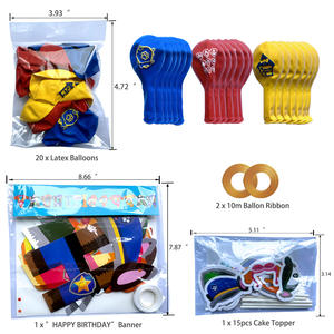 Set balon lateks berpola kartun, spanduk Selamat Ulang Tahun, bendera dekorasi pesta Natal untuk anak-anak, Hari Valentine - Product Image 2