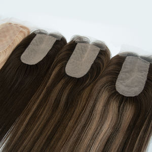 Topper de Cabello Rubio con Base de Seda, 120% de Densidad, Venta al por Mayor Directa de Fábrica, Aceptamos Pedidos Personalizados, Topper de Cabello Humano con Base de Seda - Product Image 6