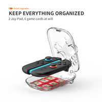 Étui transparent en cristal pour Nintendo Switch 2 Joy Pad Con, coque de protection magnétique avec étui de rangement pour cartes de jeu