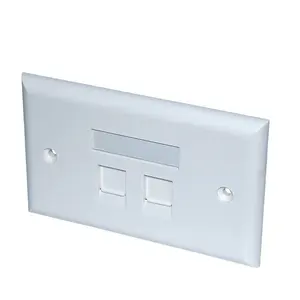 2 Poorten Multimedia Wandplaat Paneel XJY-NE-128-110 Idc 115X70Mm Us Type Dual Port Keystone Modulaire Jack Frontplaat Met Sluiter