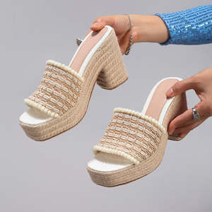 Nouvelles plateformes pour femmes à bout ouvert, sexy, talons épais pour l'été - Product Image 3