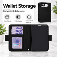 Nouvel Arrivage Étui Portefeuille en Cuir Premium avec Emplacements pour Cartes et Dragonne pour iPhone Duo Ultra Fold Antichoc Magnétique