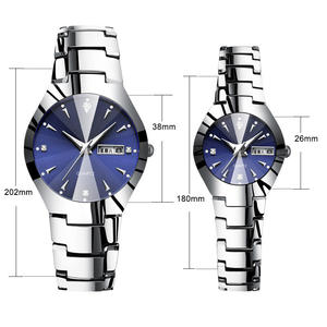 Beli Jam Tangan Quartz Pasangan untuk Pria dan Wanita dengan Tali Baja Anti Karat, Kalender, Gaya Mingguan, Jam Tangan <span class=keywords><strong>Online</strong></span> - Product Image 6