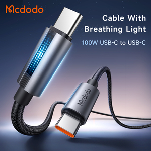 Mcdodo 574/571 Charge rapide 100W PD USB-C à USB-C Câble de données Lumière Respiration LED Nylon Matériau Tressé pour iOS Android Mac - Product Image 2