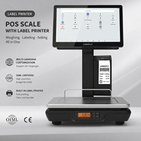 Caisse enregistreuse tactile LongFly Windows certifiée OIML avec balance AI pour étiquettes, modèle A150L, garantie 2 ans, Intel