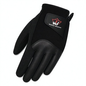 Gant de golf en cuir véritable de haute qualité, aspect cuir blanc, panneaux noirs, design respirant pour une meilleure adhérence, fermeture auto-agrippante, unisexe - Product Image 5
