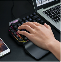 Clavier sans fil Shibadu F6 2,4 GHz USB à une main, clavier de jeu coloré pour ordinateur de bureau, clavier Throne avec 108 touches