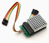 Stok MAX7219 modul tampilan LED kabel dupont MCU MAX7219 modul kontrol Tampilan kisi LED