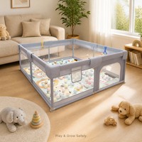 Parc de jeu pliable pour bébé avec clôture en maille, design peu encombrant et montage facile pour les nourrissons de 0 à 2 ans