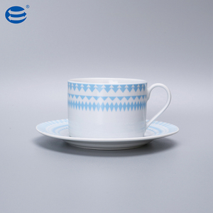 Hot Bán 20Pcs Bắc Âu Bầu Trời Màu Xanh Sứ Đặt Bữa Ăn Tối Hiện Đại Rhomboid Dòng Gốm Đồ Ăn Đặt Cho Nhà Hàng - Product Image 5