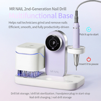 MR NAIL Taladro Eléctrico para Uñas 35000 RPM Recargable USB Portátil Kit de Máquina de Pulido para Manicura