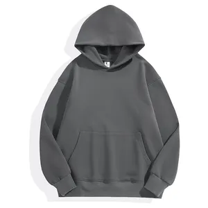 Factory direct selling plain custom logo blank winter essentials 100% polyester oversized men's hoodie