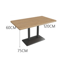 Meubles en bois modernes et simples, table ronde carrée de petite taille avec pieds en métal et plateau en marbre, tables de cuisine, de bar, de restaurant pour les cafés