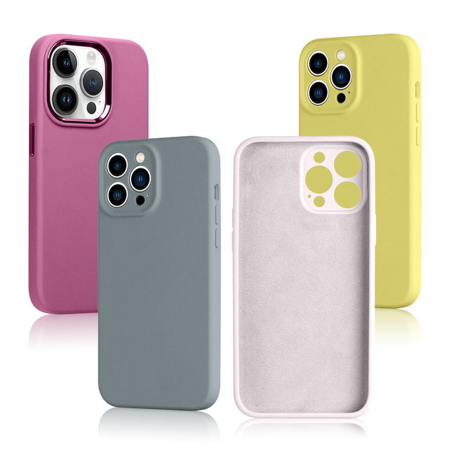 High Quality Real Liquid Silicone Phone Case for iPhone 16 Pro Max 15 14 13 12 Shockproof Metal Ring for All Silicon Cellphones