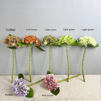 Kunstmatige enkele latex real touch donkere faux hortensia bloemen herfstkleurverloop bloemen voor bruiloft tafel huis feest decoratie