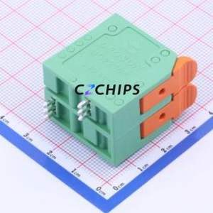 DG2216V-10.0-DA-02P-14-00A(H ) Spring Terminal Block Through hole Component (THT),P=10mm Connector 1x2P 10mm Green 2P - Product Image 1