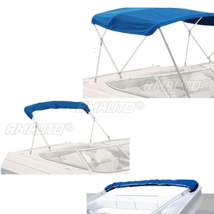 600D Boat Cover 4 Bow Bimini Top Replacement <b>Canvas</b> with Boot No <b>Frame</b> Marine Cover Anti UV for V-Hull Jon Center Console Boat - Product Image 2