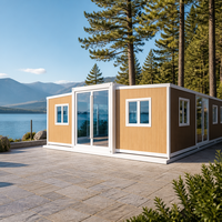 Maison conteneur maritime extensible à double aile de 20 pieds, préfabriquée, modulaire et pliable, avec salle de bain et cuisine complètes, prix usine