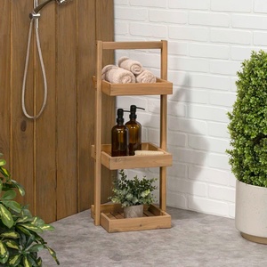 Mensola doccia a 3 livelli multifunzionale con base antiscivolo, porta asciugamani e portaoggetti resistente per bagno - Product Image 2