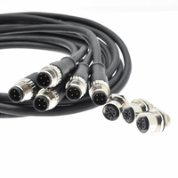 Conector de cabo pcb m12 com 8 pinos, conector à prova d' água, amostras gratuitas, 4 pinos, 5 pinos, 8 pinos, m12 com fio