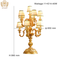 Lampe de chevet de luxe européenne traditionnelle en verre mosaïque, laiton turc, LED, sculpture en verre de Murano, tactile