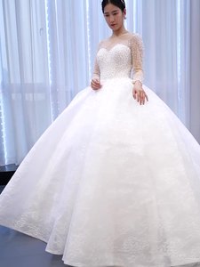 New Fashion Pearl Gorgeous Lace Temperament Beautiful Bride Wedding Dress - Product Image 3