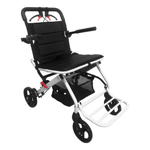 Lightweight Portable Wheelchair For Elderly With <b>Pull</b> Rod Widened Trolley Manual U Brake CE Certified - Product Image 1