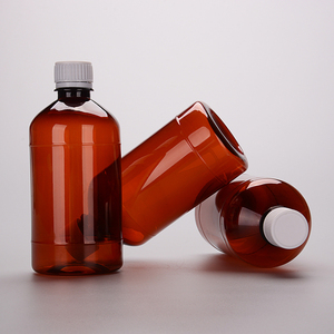 ขวดพลาสติก PET สีเหลืองอำพันขนาด 500 มล. พร้อมฝาเกลียว สำหรับบรรจุยาเหลวและน้ำยาสำหรับรับประทาน ขายส่งแบบ OEM - Product Image 4