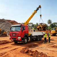 Camion-grue Sinotruk Howo 6x4 entièrement remis à neuf, 10 roues motrices, moteur diesel Weichai Euro 5, conduite à gauche, pour travaux de levage en construction