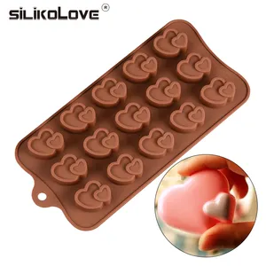 Stampi cioccolato torta Decoration15-hole amore a forma di cuore torta stampo di cioccolato ghiaccio reticolo stampo in Silicone