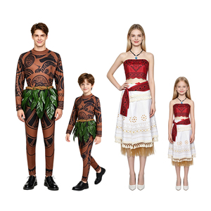 Disfraces de Cosplay de Maui y <span class=keywords><strong>Moana</strong></span> para Familias, Conjuntos Temáticos Polinesios para Adultos y Niños, para Halloween, Carnaval y Juegos de Rol - Product Image 1