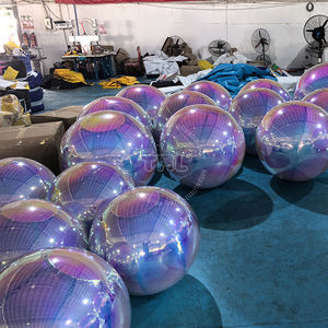 Boules à facettes rouges personnalisées avec logo, en PVC, gonflables, écologiques, faciles à installer, ballon géant disco, <span class=keywords><strong>château</strong></span> gonflable brillant, ballons d'extérieur - Product Image 4