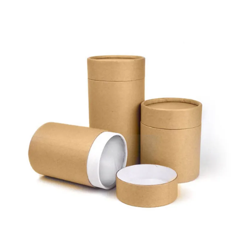Custom scatola metallica cilindrica di cartone cilindro scatola di tubo di carta di imballaggio cosmetico Buone prestazioni di tenuta Contenitore di imballaggio