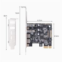 Carte d'extension PCIe USB 3.0 Type-C, 4 ports, puce D720201, adaptateur hub USB haute vitesse 5 Gbps avec alimentation SATA pour PC de bureau