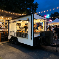 Remolque de Comida Móvil con Ventanas Dobles y Estación de Asado para Ramen y Hamburguesas en el Mercado Nocturno de Melbourne