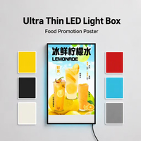 Panneau de menu lumineux, boîte à lumière pour café, restaurant, magasin de détail, cadre en aluminium fin, affichage de poster rétroéclairé, panneau publicitaire