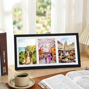 Cornice per collage in plastica Fixwal con supporto a cavalletto, adatta per 3 foto 5x7 e passepartout 8x16, <span class=keywords><strong>da</strong></span> tavolo/a <span class=keywords><strong>parete</strong></span>, decorazione per la casa, nera, 1 pezzo - Product Image 2
