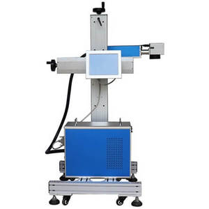 Mesin cetak tanda <span class=keywords><strong>Laser</strong></span> serat Co2 UV terbang Online nomor kode tanggal pipa HDPE industri 20W 30W 50W - Product Image 2