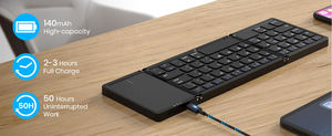 OEM English Arabic Folding Keyboard bluetooth Ultrathin Foldable Rechargeable Keyboard Portable Wireless Keyboard with Touchpad - Product Image 2