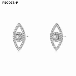 Amy Amy Fashion <b>Stud</b> Earrings Zirconia Marquise Cut <b>Silver</b> Plated For Women Party Jewelry - Product Image 2