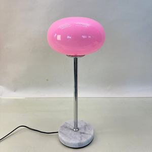 Modern Lighting Pink Globe Table <strong>Lamps</strong> with Marble Base Metal <strong>Stem</strong> - Product Image 2
