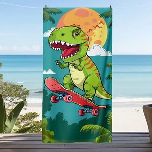 Quick-Drying Water-Absorbent Microfiber <b>Bath</b> Towel Double-Sided Printed Velvet Beach Towel Sun Protection for Home - Product Image 2
