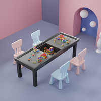 Table d'activités en bois pour bébés, Center de soins du jour, Table de service pour enfants, bureau d'activité avec boîte de rangement, meuble pépinière