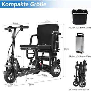 DOTMALL S0DDO093 <b>Foldable</b> <b>Scooter</b> with 25km Range for Seniors' <b>Mobility</b> - Product Image 3