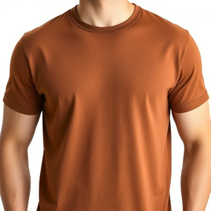 Mens Solid Color Short Sleeve Lightweight Double Jersey 100 Percent <b>Polyester</b> <b>T</b> <b>Shirt</b> Casual Comfortable Everyday Summer Wear - Product Image 2