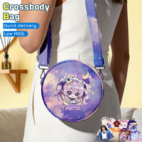 Sac bandoulière cylindrique personnalisé pour femme, motif dessin animé, sac à l'épaule rond imprimé anime, petite pochette circulaire, prix d'usine
