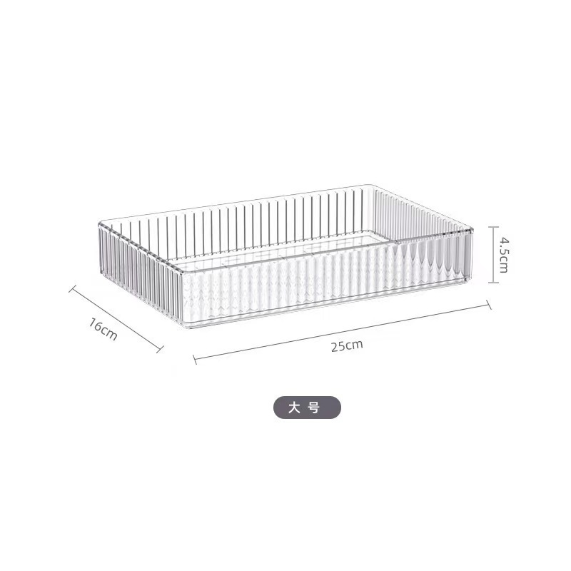 Vertical striped transparent storage box [XL]
